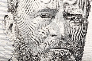 Portrait of the President Ulysses S. Grant close up from 50 doll