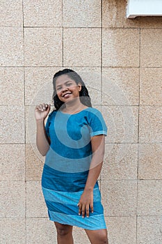 Portrait, Pretty African Woman With Long Hair Smiling And Lookin