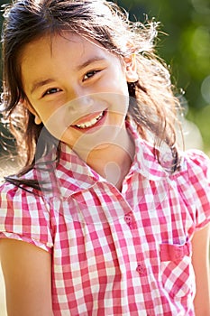 Portrait Of Pretty Asian Girl In Countryside