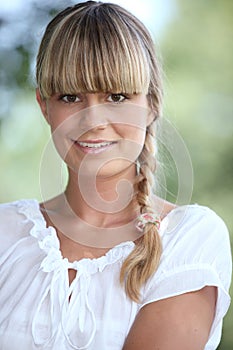 Portrait of a pretty blonde woman