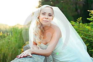 Portrait of pretty bride