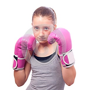 Portrait of pretty kick boxing girl