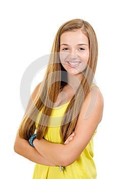 Portrait of pretty, teen girl smiling