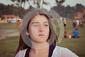 Portrait of a pretty teenage girl outdoor