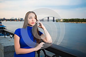 Portrait of pretty thoughtful brunette