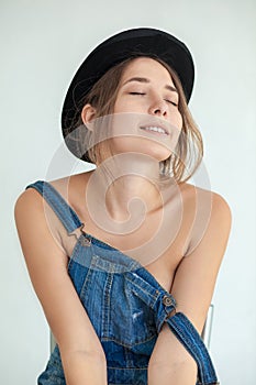 Portrait of pretty young smiling woman