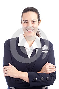 Portrait of a pretty young stewardess