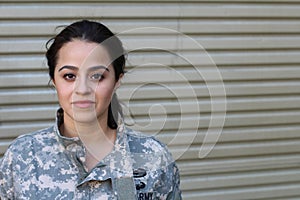 Portrait of a proud female soldier