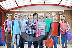 Portrait Of Pupils In School Playground