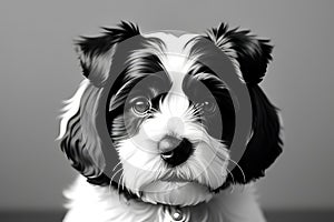 Portrait of Purity: A Biewer Terrier\'s Delicate Features in Close-Up