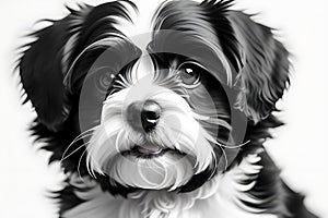 Portrait of Purity: A Biewer Terrier\'s Delicate Features in Close-Up