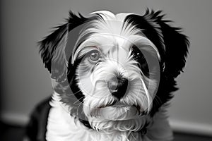 Portrait of Purity: A Biewer Terrier\'s Delicate Features in Close-Up