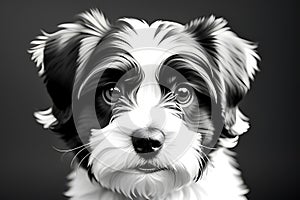 Portrait of Purity: A Biewer Terrier\'s Delicate Features in Close-Up