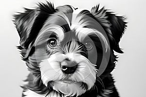 Portrait of Purity: A Biewer Terrier\'s Delicate Features in Close-Up