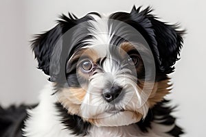 Portrait of Purity: A Biewer Terrier\'s Delicate Features in Close-Up