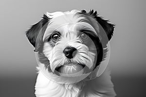 Portrait of Purity: A Biewer Terrier\'s Delicate Features in Close-Up