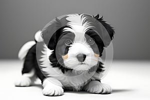 Portrait of Purity: A Biewer Terrier\'s Delicate Features in Close-Up