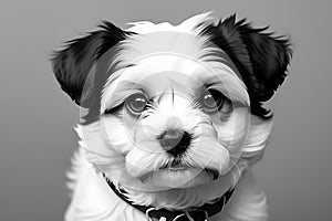 Portrait of Purity: A Biewer Terrier\'s Delicate Features in Close-Up