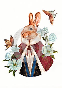 Portrait of Rabbit. Hand-drawn illustration