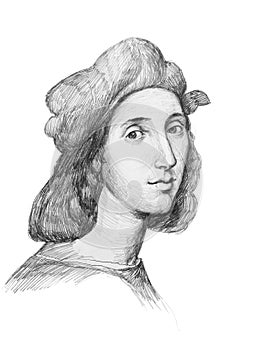 Portrait of Raphael in pencil