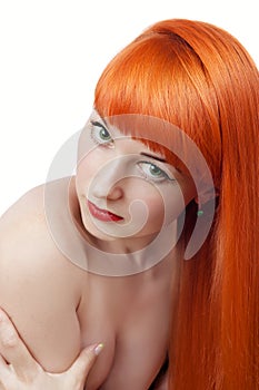 Portrait of red-haired woman