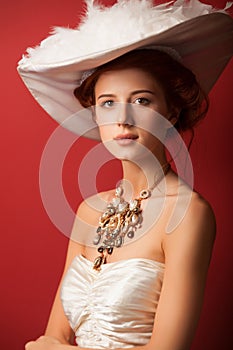 Portrait of redhead edwardian women