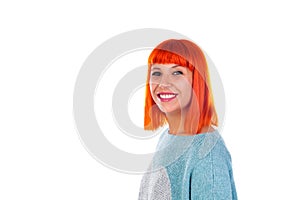 Portrait of redhead girl smiling