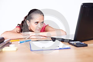 Portrait of relaxed young business woman