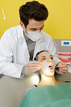portrait reliable and cheerful female dentist
