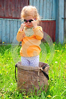 Portrait of resentful girl vertical photo