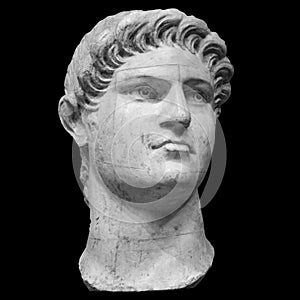 Portrait of roman emperor Nero Claudius Caesar Augustus Germanicus isolated on white background photo