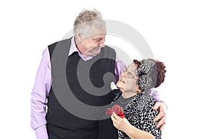 Portrait of a romantic senior couple