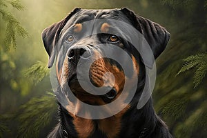 Portrait of a Rottweiler - Generative AI