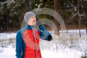 Portrait of a runner dressed in warm sportswear