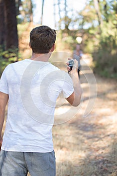 portrait runners during training