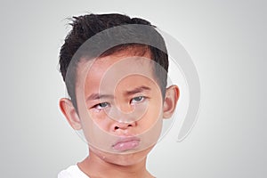 Portrait of Sad Asian Boy Crying