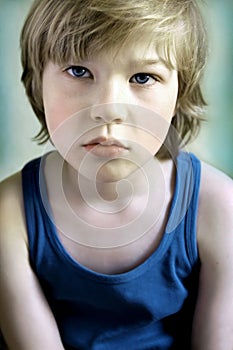 Portrait of sad boy