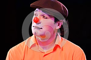 Sad Clown With Red Nose