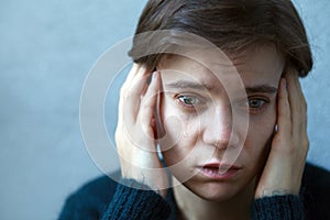 Portrait of sad depressed crying woman