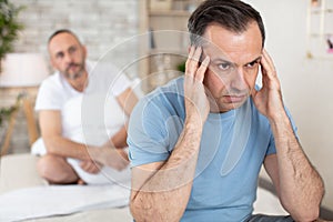 portrait sad man having issue