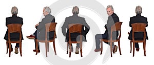Portrait of same men isolated on whilte background