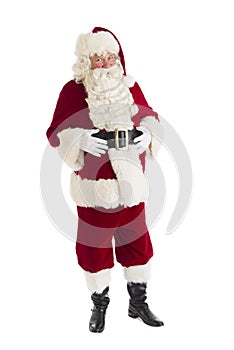 Portrait Of Santa Claus With Hands On Stomach