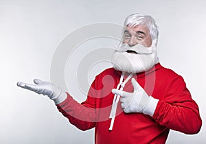 Portrait of a Santa Claus in sportsware