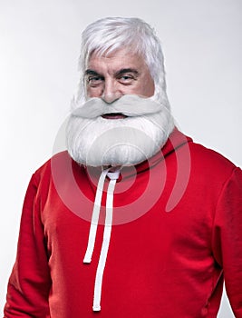 Portrait of a Santa Claus in sportsware