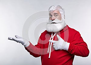 Portrait of a Santa Claus in sportsware