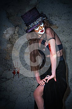 Portrait scary monster clown