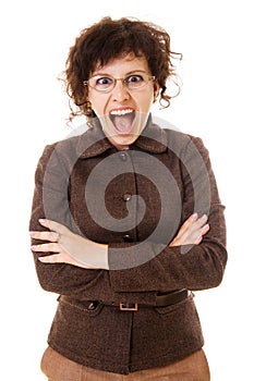 Portrait of screaming woman