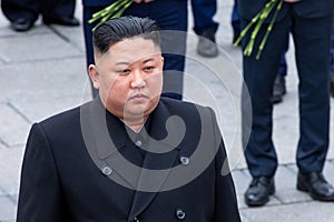 Portrait of the Secretary General of the DPRK North Korea Kim Jong Un