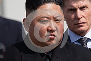 Portrait of the Secretary General of the DPRK North Korea Kim Jong Un