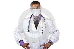 Portrait of self confident doctor with mask